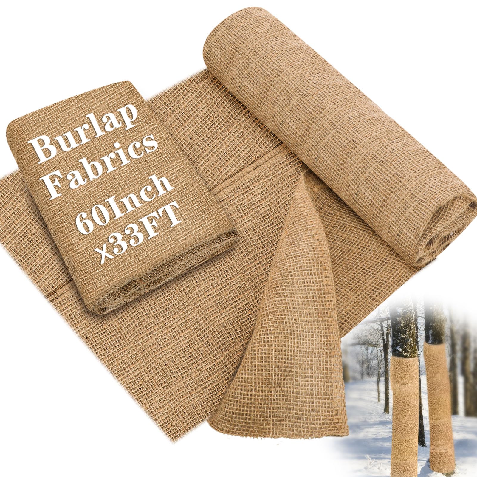 Burlap roll laid out on garden bed