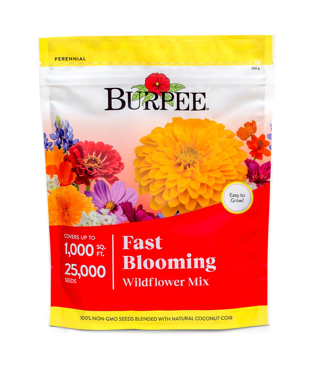 Burpee Fast Blooming Wildflower Seed Mix bag front view