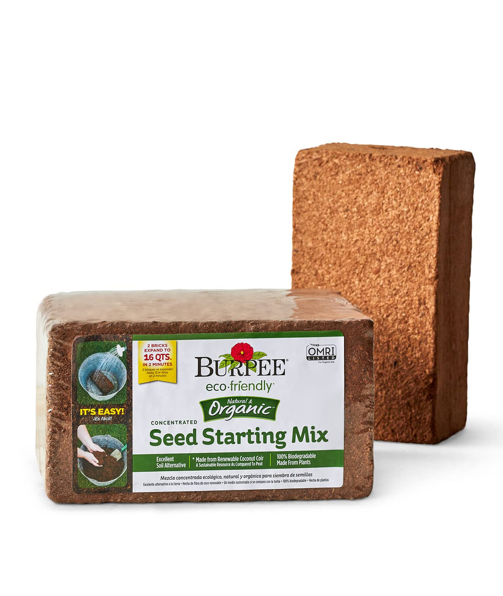 Burpee Organic Coconut Coir Seed Starting Mix coconut coir brick front view