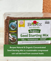 Burpee Organic Coconut Coir Seed Starting Mix packaging side view
