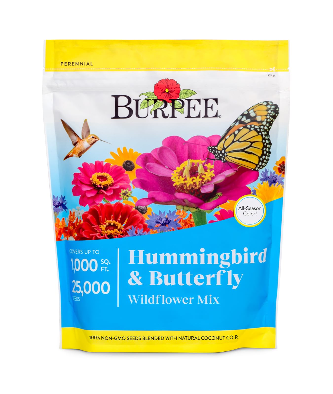 Burpee Wildflower Seed Mix 25,000 non-GMO seeds bag front view