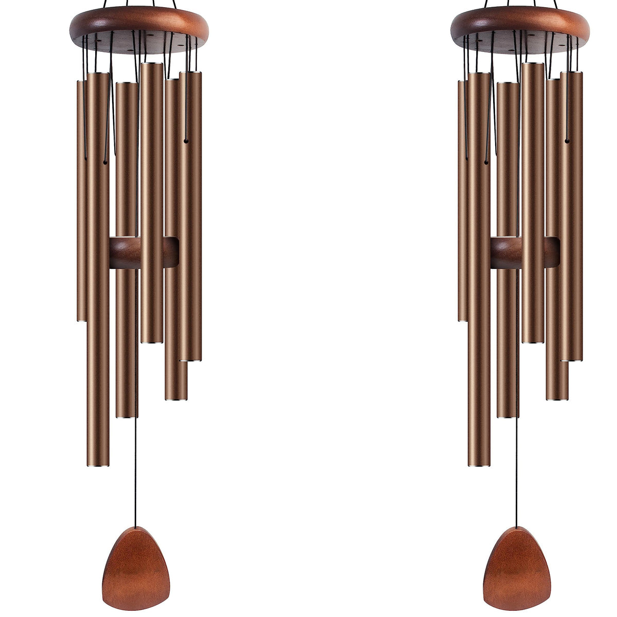 Bursvik 37-inch aluminum wind chimes front view in coffee colour