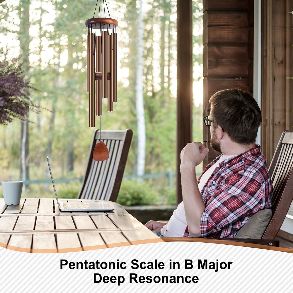 Bursvik wind chimes in a cozy patio environment