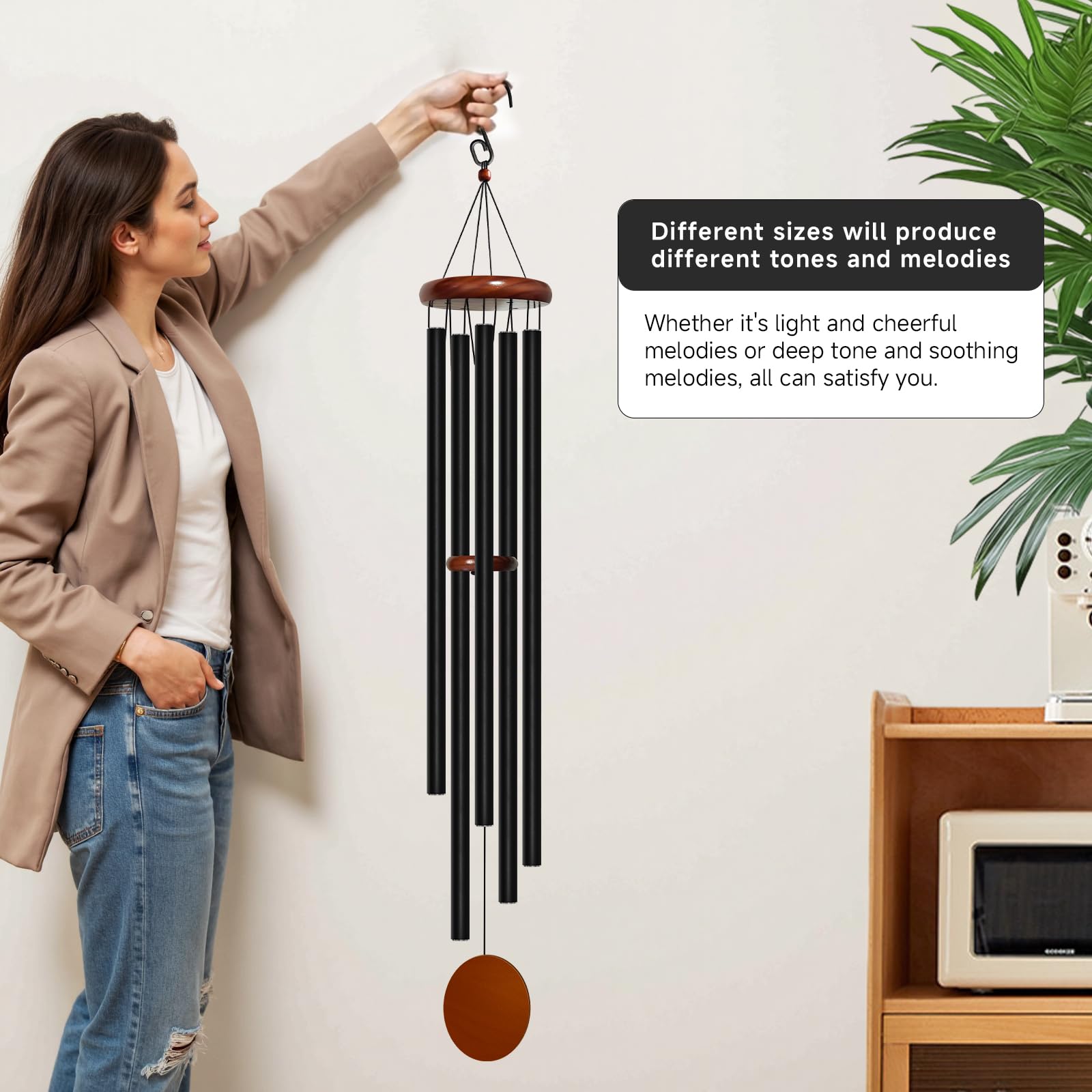 Bursvik wind chimes in a serene garden setting with a gentle breeze