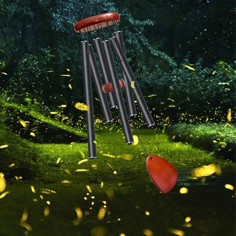 Bursvik wind chimes next to a patio chair
