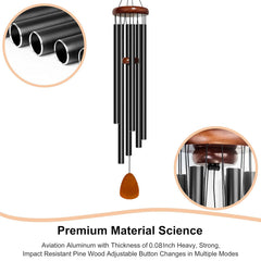 Bursvik wind chimes with wooden top piece and nylon rope