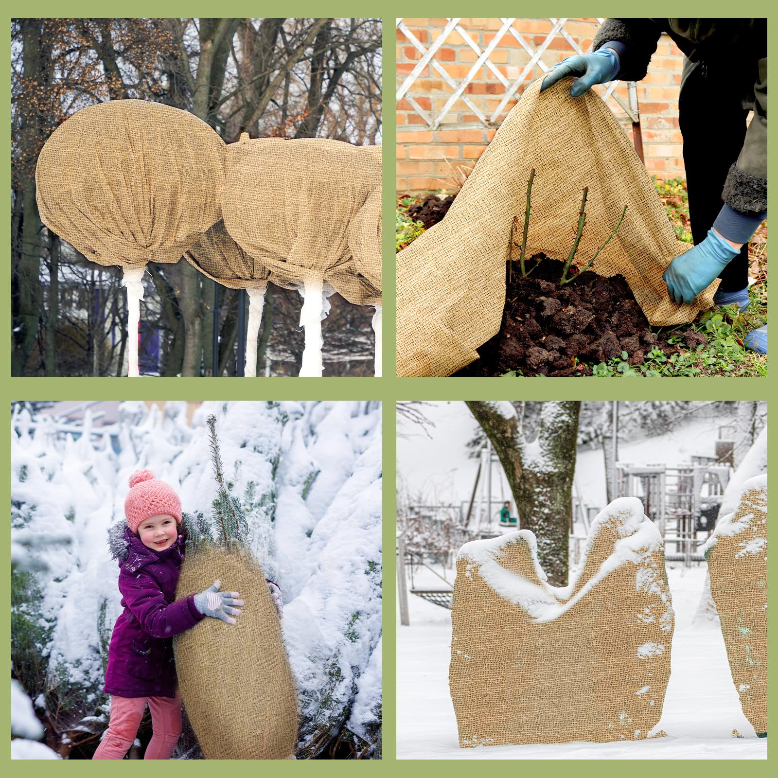 Buryeah burlap fabric roll in garden setting