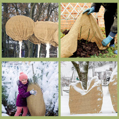 Buryeah burlap fabric roll in garden setting