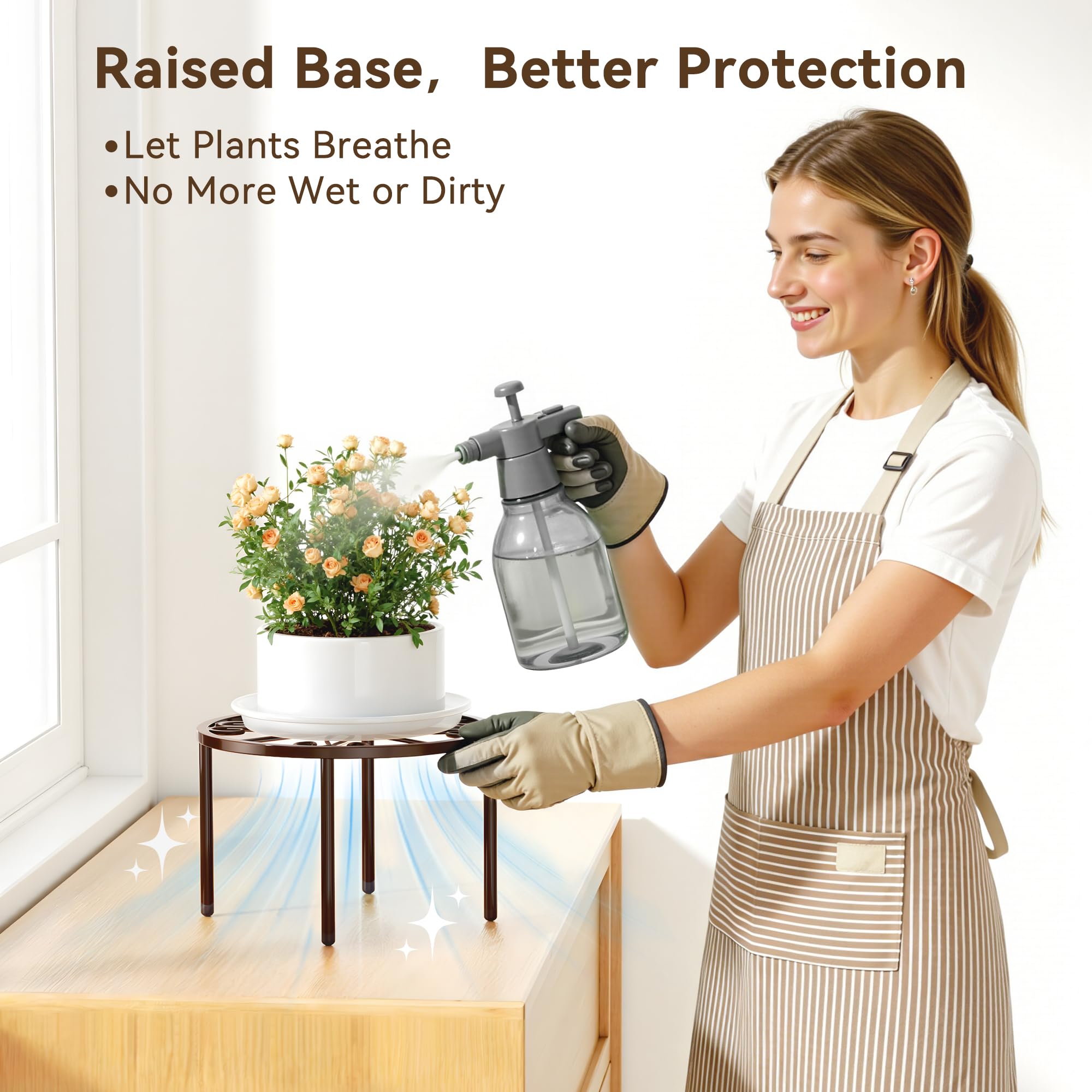 bussdis Plant Stand with potted plant indoors, elegant decoration