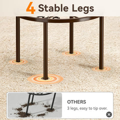 bussdis Round Plant Stand in garden setting with flowers