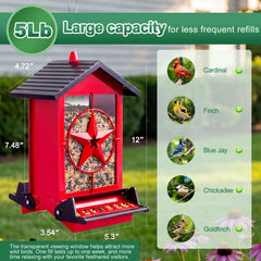 Buteafly Bird Feeder in the garden with birds