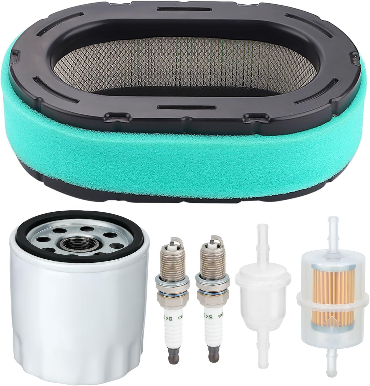 Butom Oil Change Kit packaging with filters and spark plugs