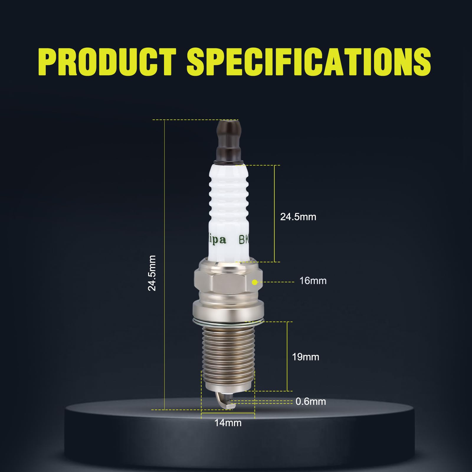 Butom RC12YC Spark Plug with a lawn mower in the background