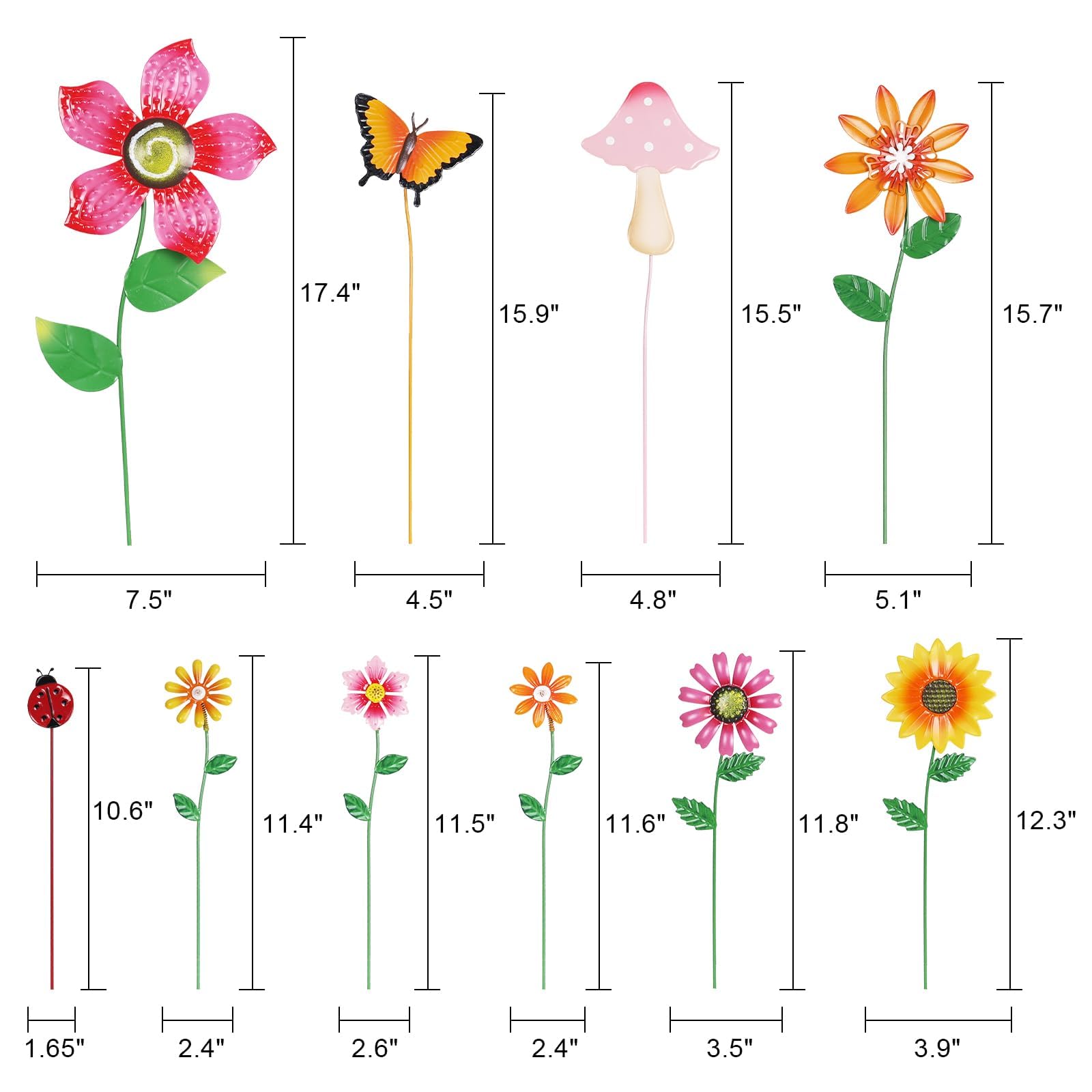 Butterfly and ladybug metal garden stakes from hogardeck