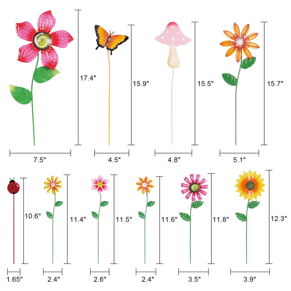 Butterfly and ladybug metal garden stakes from hogardeck