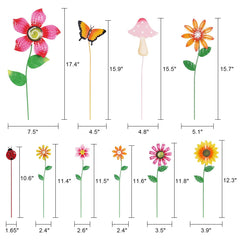 Butterfly and ladybug metal garden stakes from hogardeck