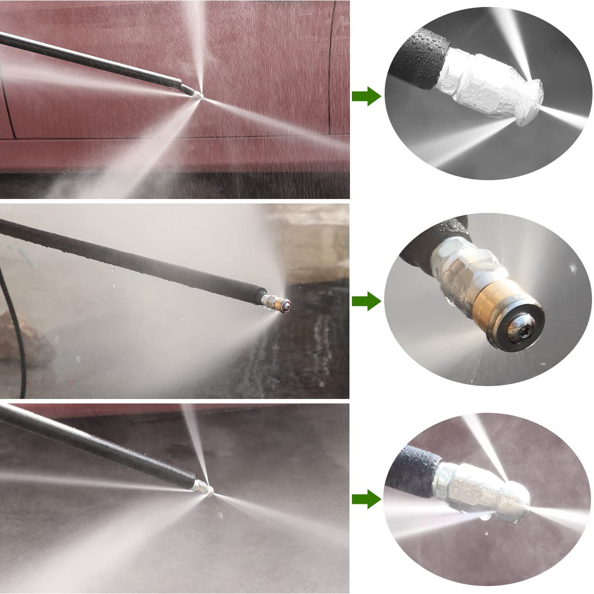 Button nose nozzle for sewer jetting