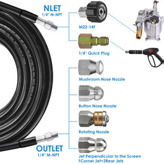 Button nose sewer jet nozzle close-up from ZOFINE kit
