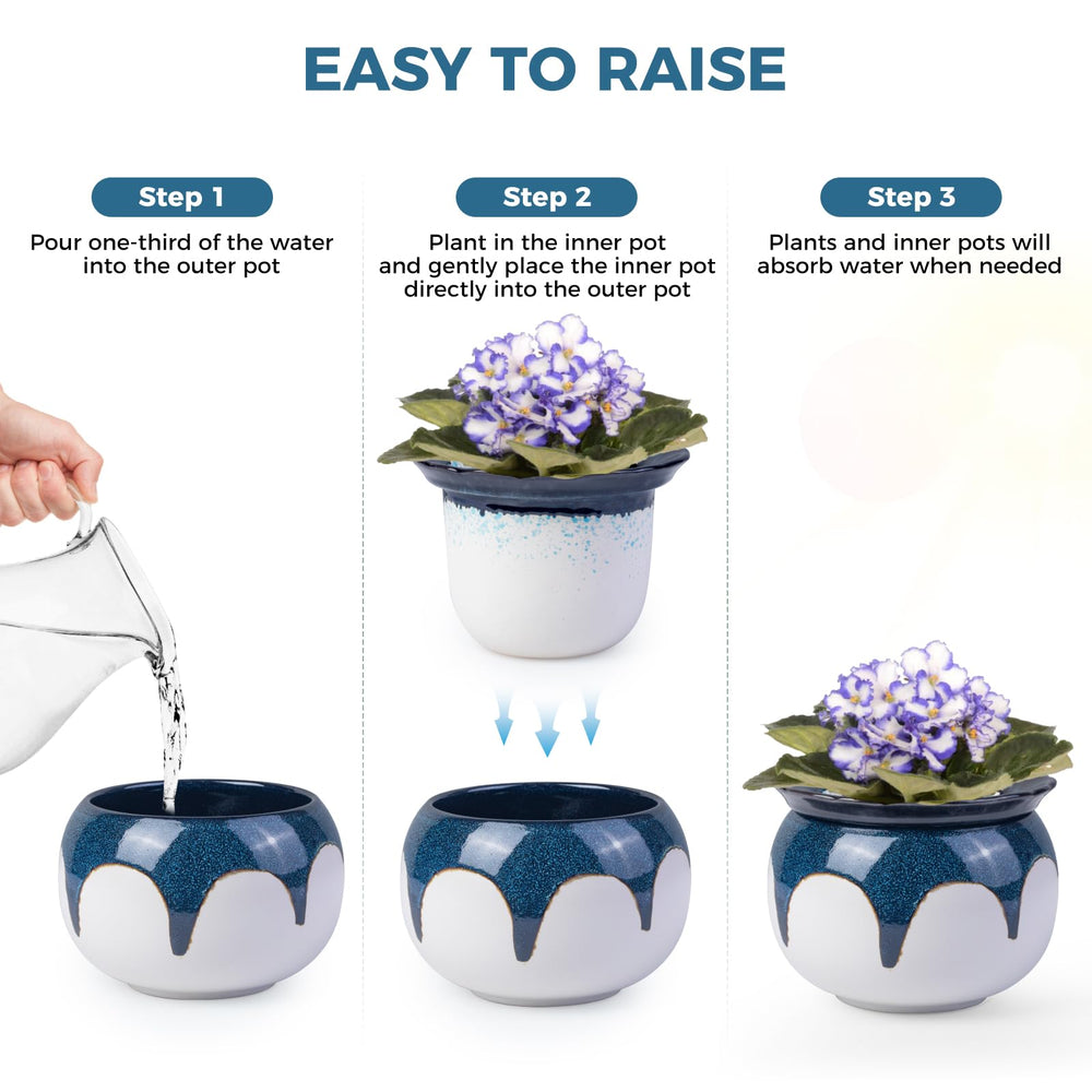 BUYMAX pot with water reservoir filled