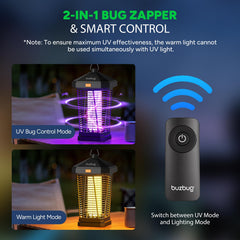 Buzbug 2-in-1 LED Bug Zapper side view with dimensions
