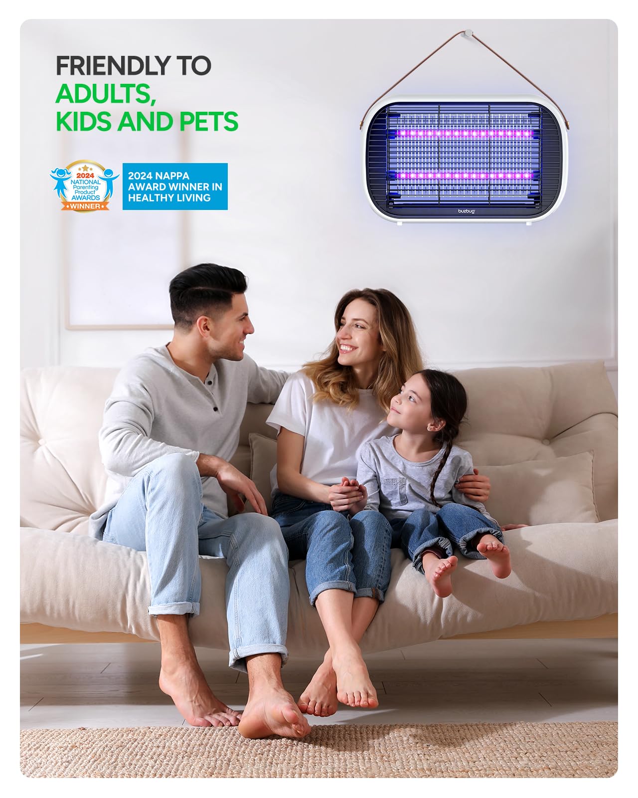 Buzbug Bug Zapper in a living room setting