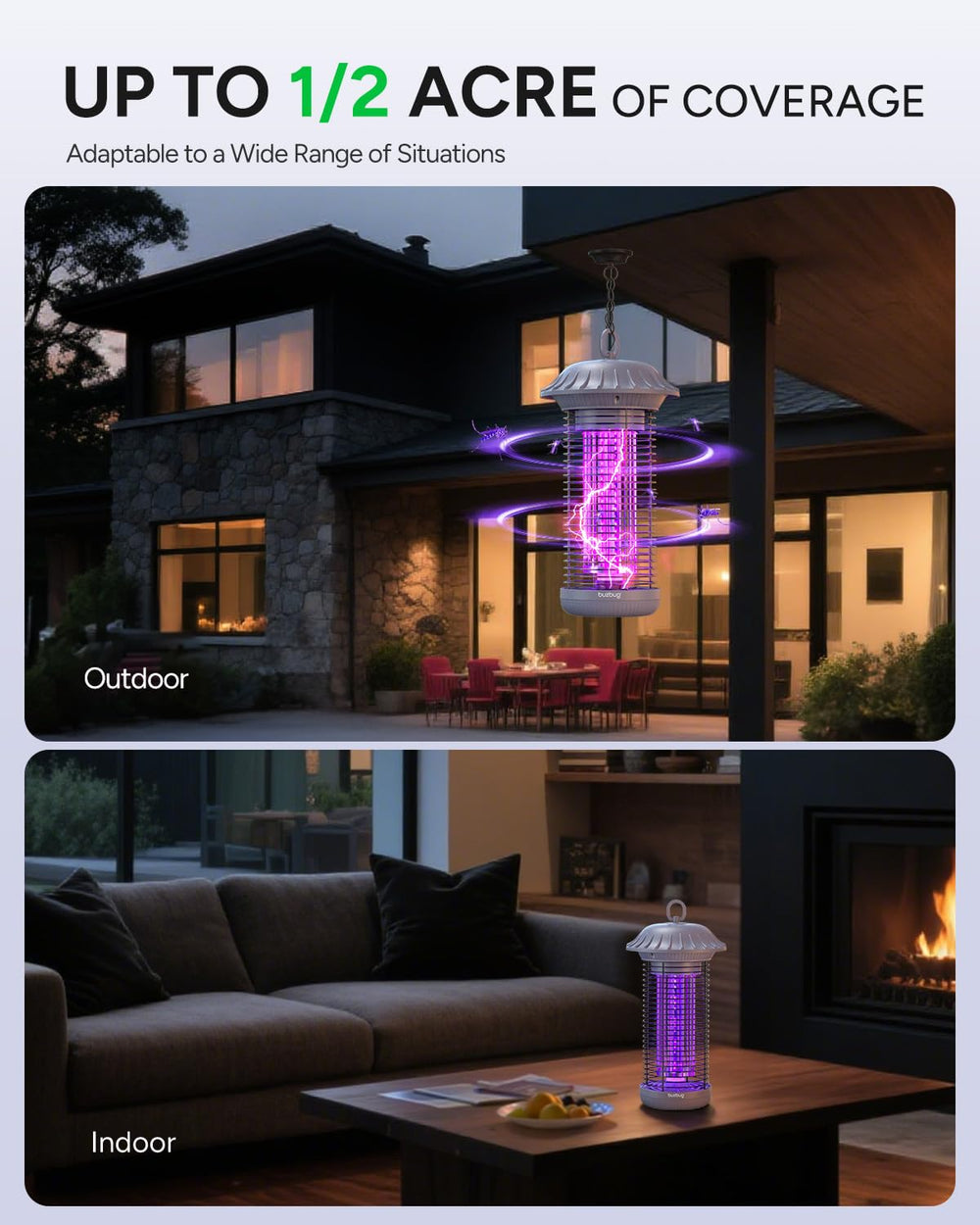 Buzbug LED Bug Zapper with cleaning brush