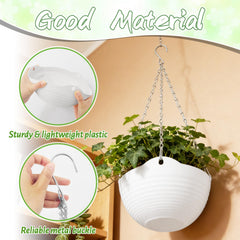 Bvrbaory 8 inch self-watering planter pot side view