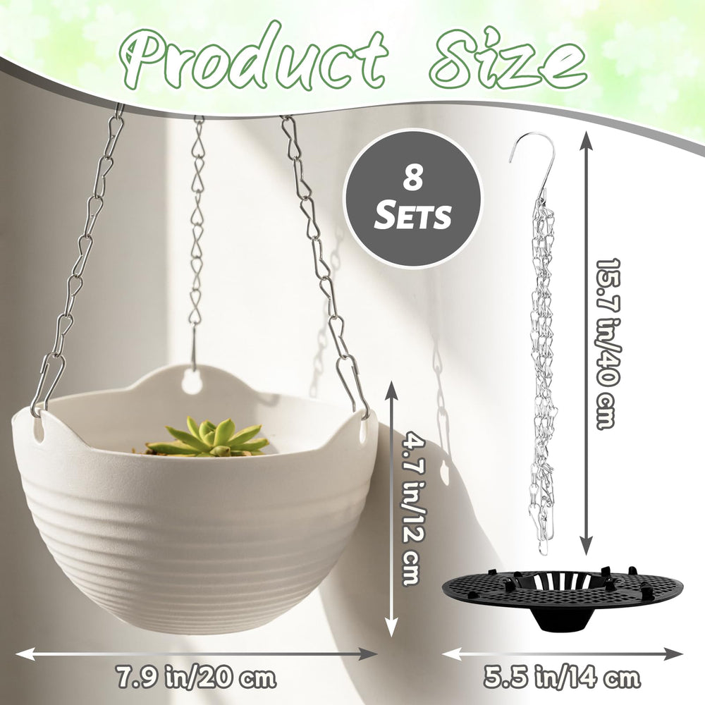 Bvrbaory hanging planter with metal chain and drainage hole