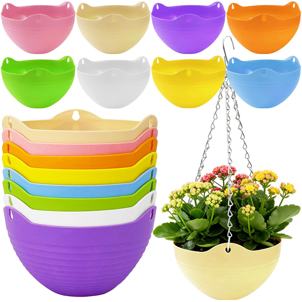 Bvrbaory multicolor hanging planter pots set of 8