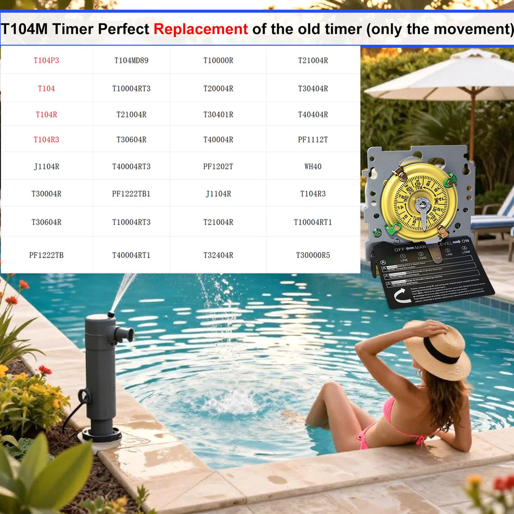 Bxmgr T104M Pool Timer back view with motor