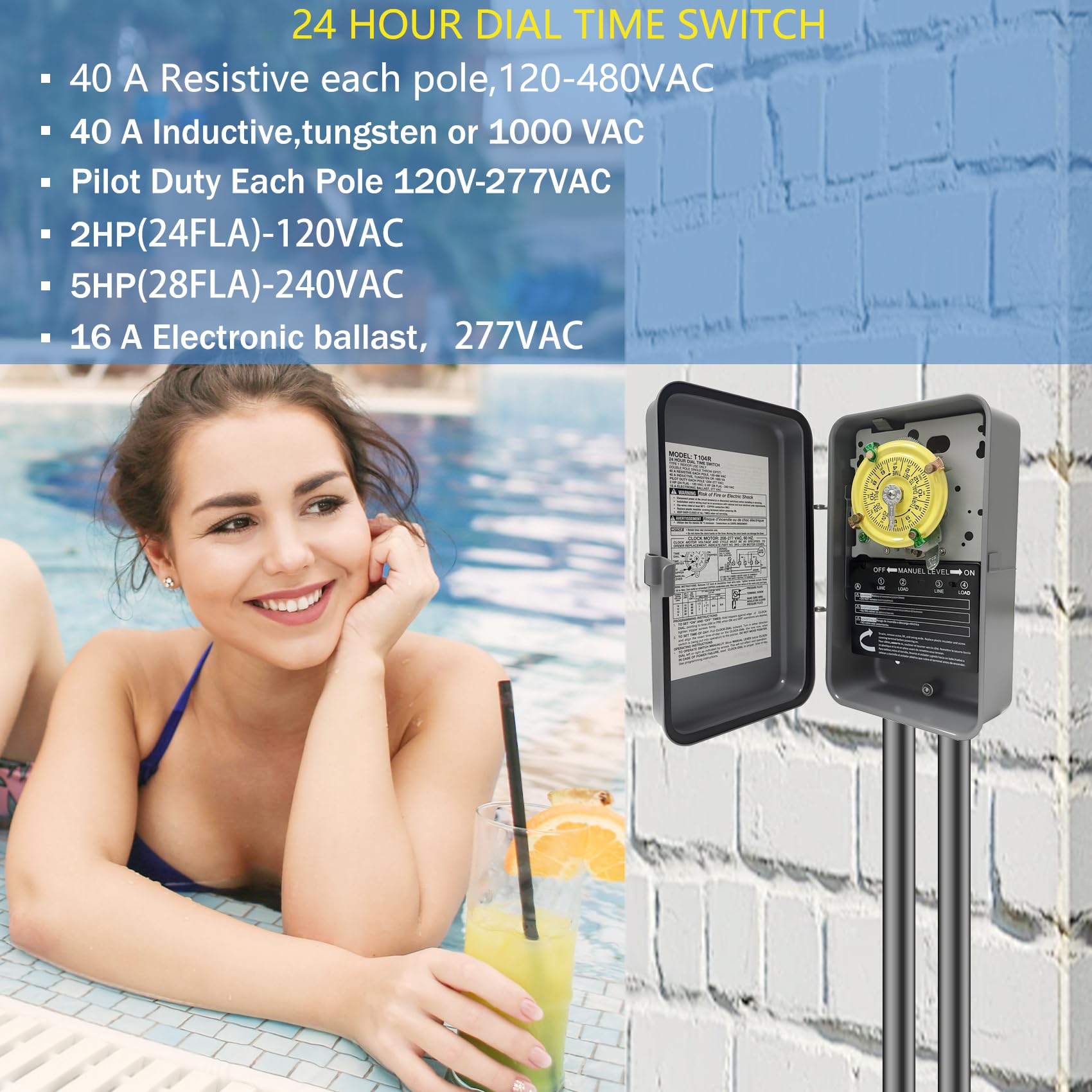 Bxmgr T104R Mechanical Timer Switch in outdoor installation setting