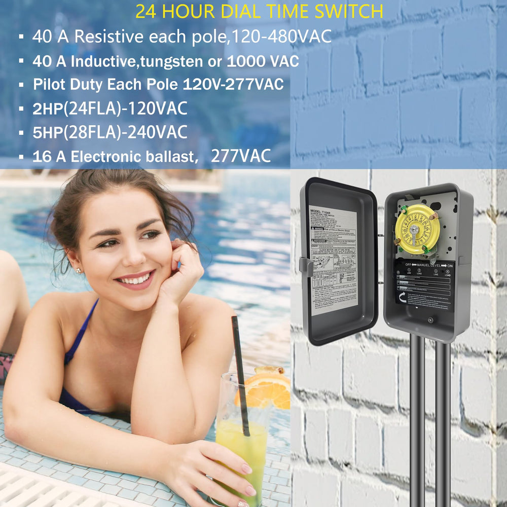 Bxmgr T104R Mechanical Timer Switch in outdoor installation setting