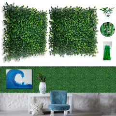 Bybeton 24pk Fake Boxwood Greenery Privacy Fence Screen front view