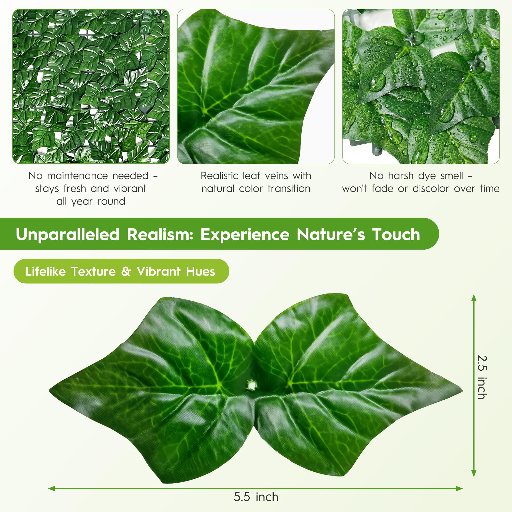 Bybeton Artificial Ivy Privacy Fence Screen in a garden setting