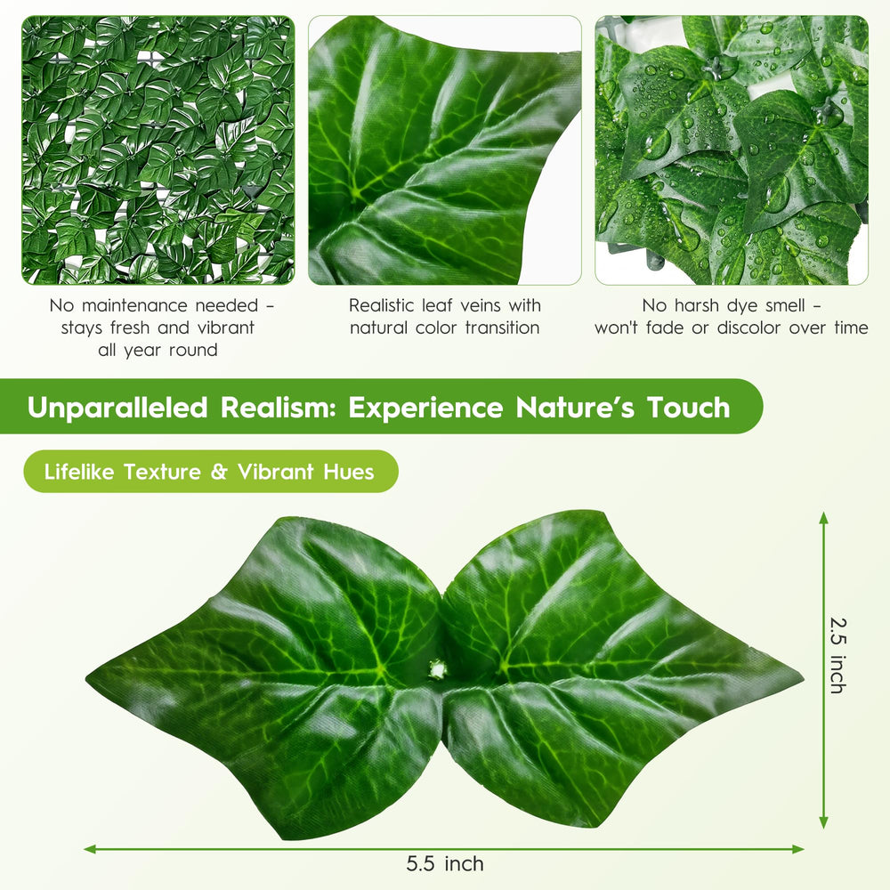 Bybeton Artificial Ivy Privacy Fence Screen in a garden setting