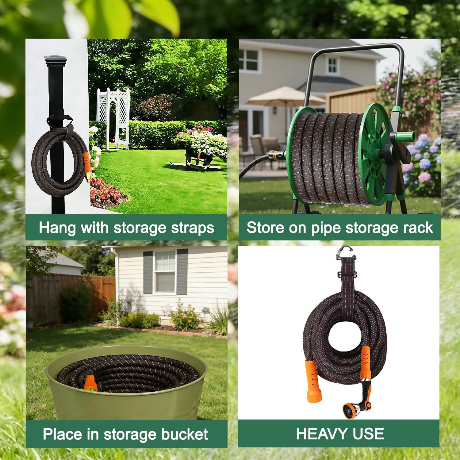 BYDA garden hose packaging with product details