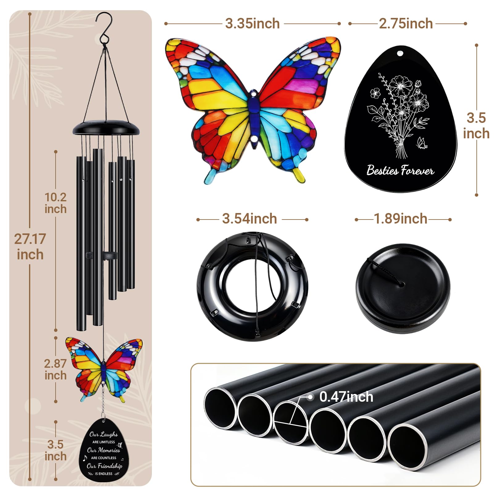 BYHEARTOHOME Wind Chime with colourful shadows cast