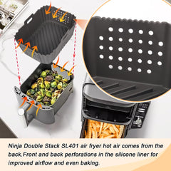 BYKITCHEN silicone liners inside the Ninja SL401 air fryer