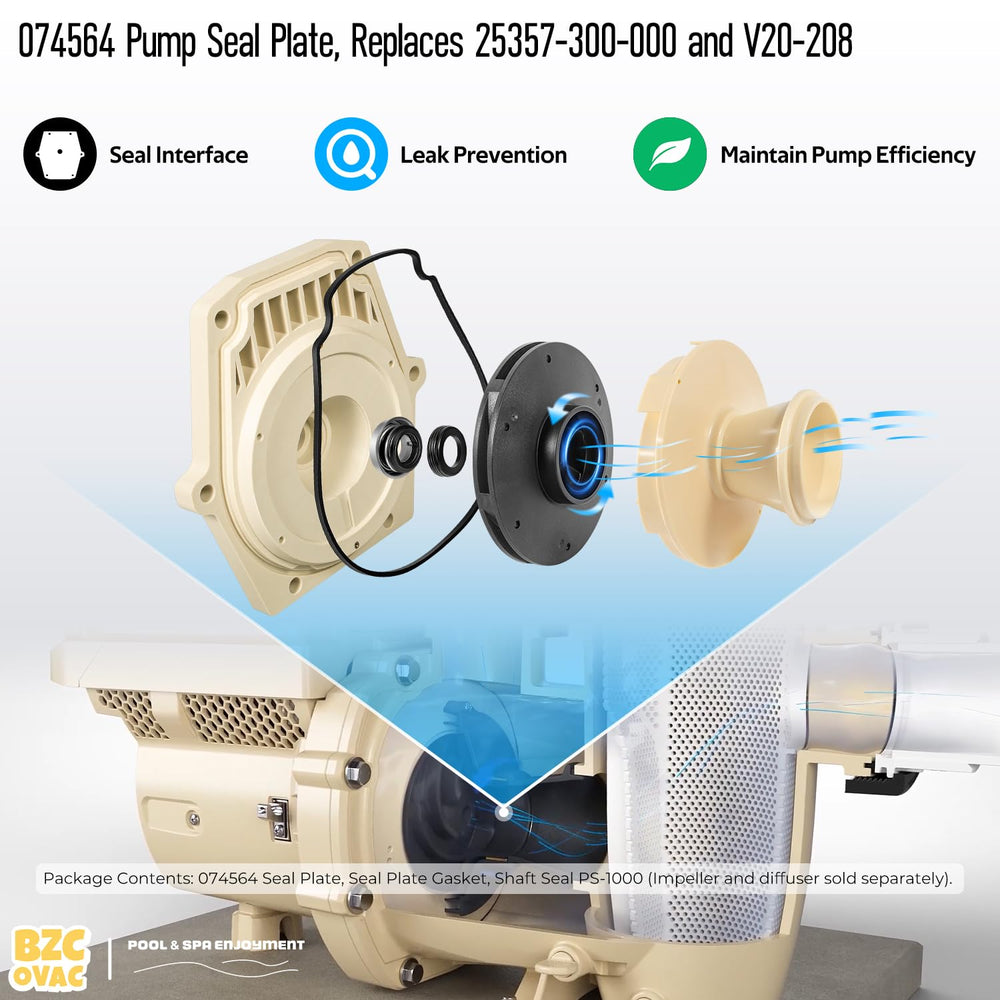 Bzcovac Seal Plate Kit 074564 with included PS-1000 mechanical seal