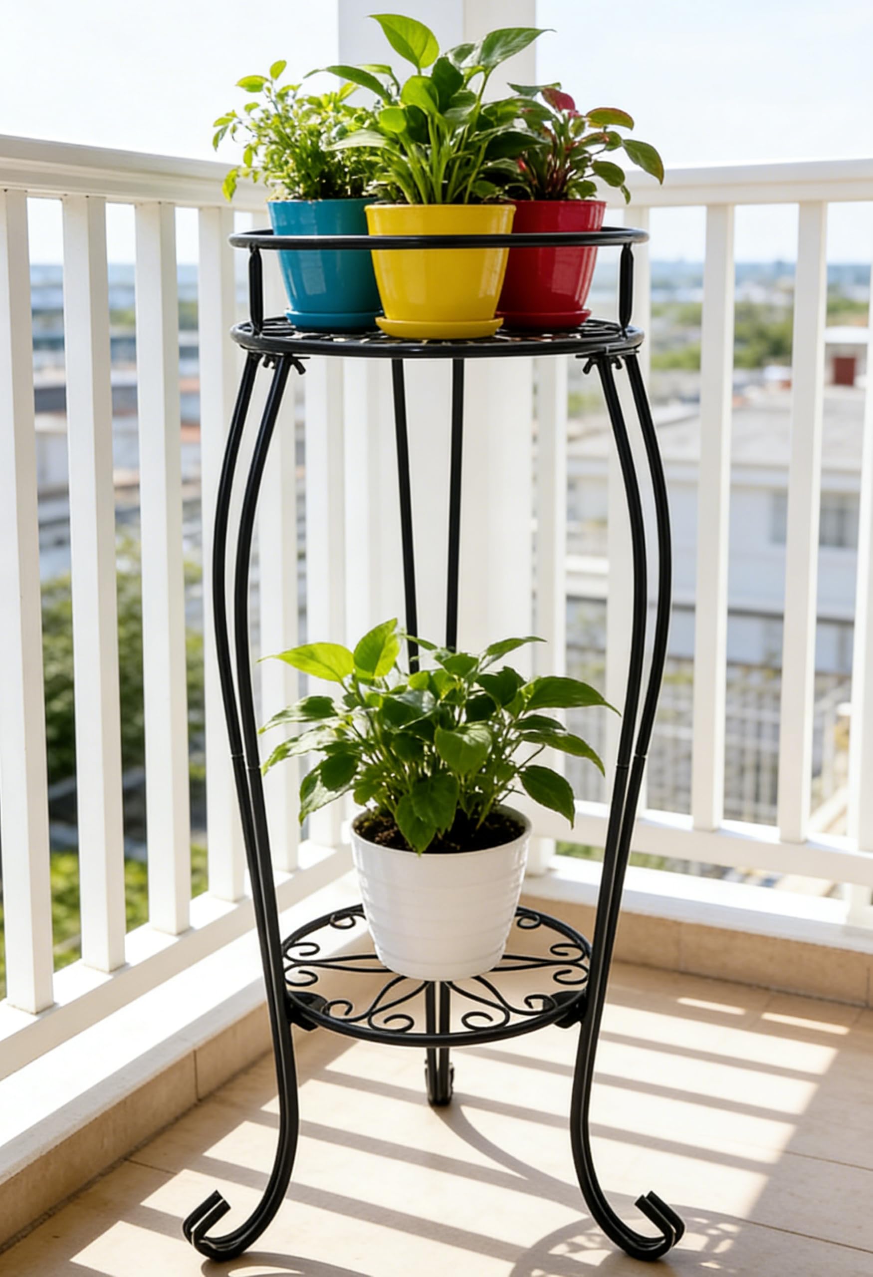 C CASIMR 2 Tier Plant Stand assembly process with included screwdriver