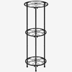 C CASIMR 3 tier plant stand front view in black