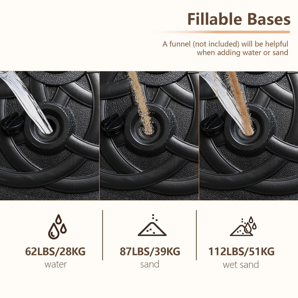C-Hopetree umbrella base with adjustable rotary knob close-up