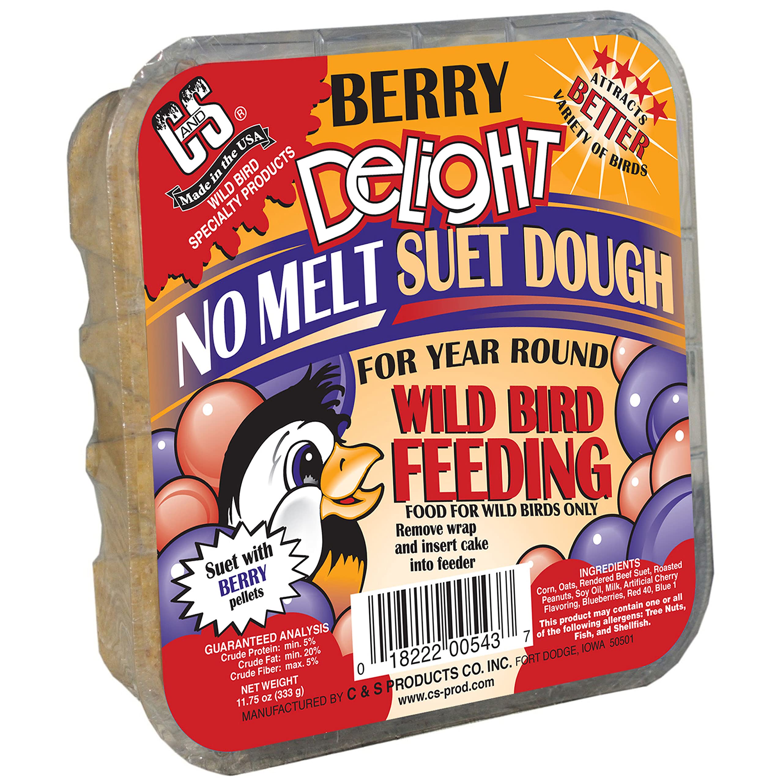 C&S Berry Delight No Melt Suet Dough 12 pack display