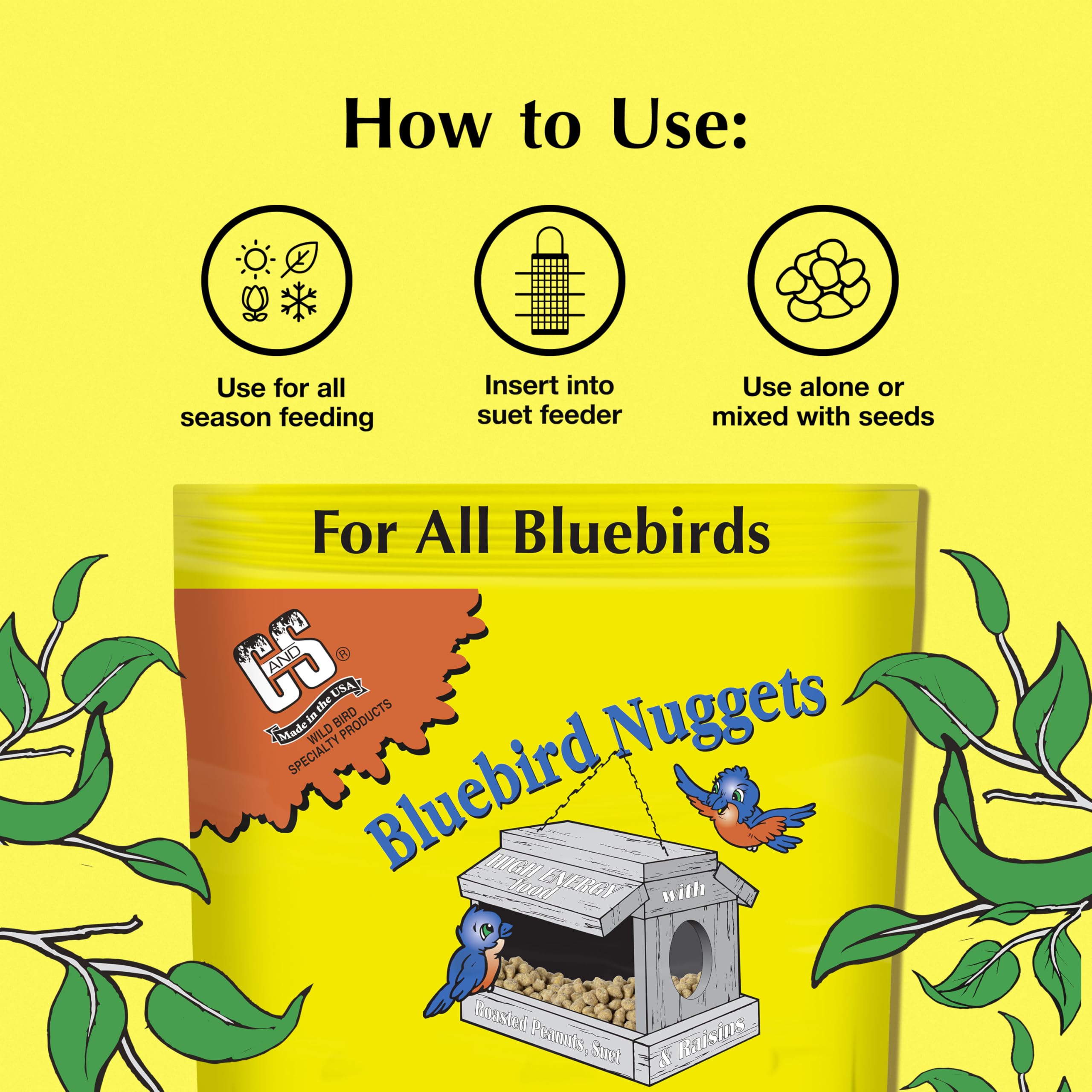 C&S Bluebird Suet Nuggets ingredients label