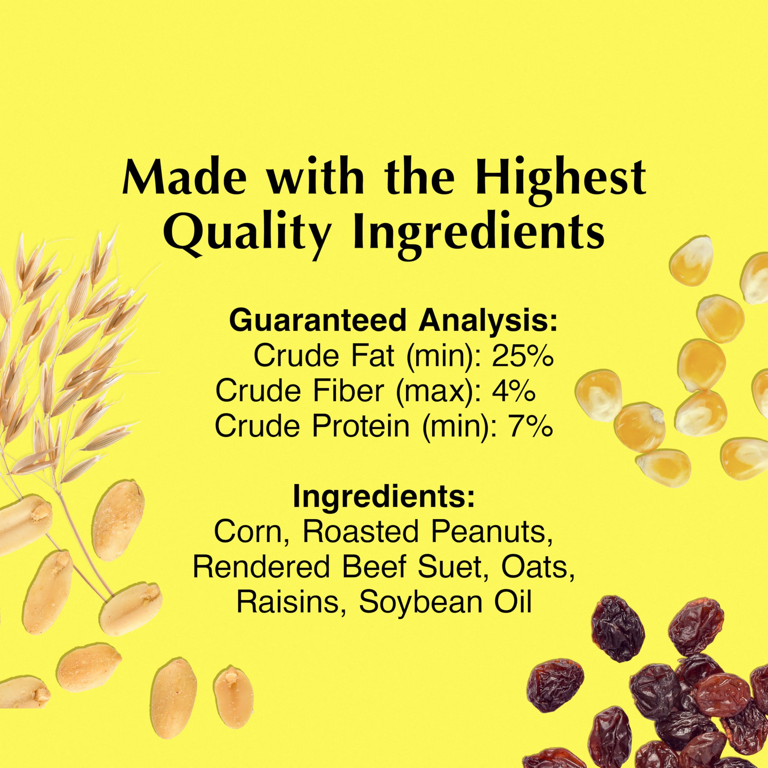 C&S Bluebird Suet Nuggets nutritional ingredients
