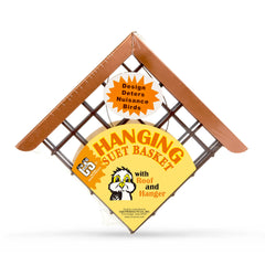 C&S Hanging Suet Feeder Basket with roof, front view