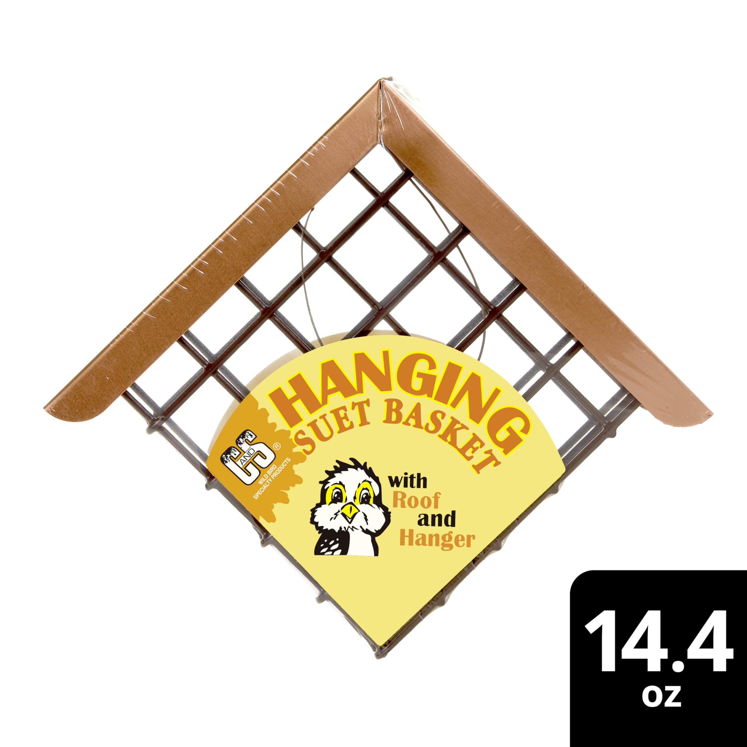 C&S Hanging Suet Feeder, dimensions and packaging view
