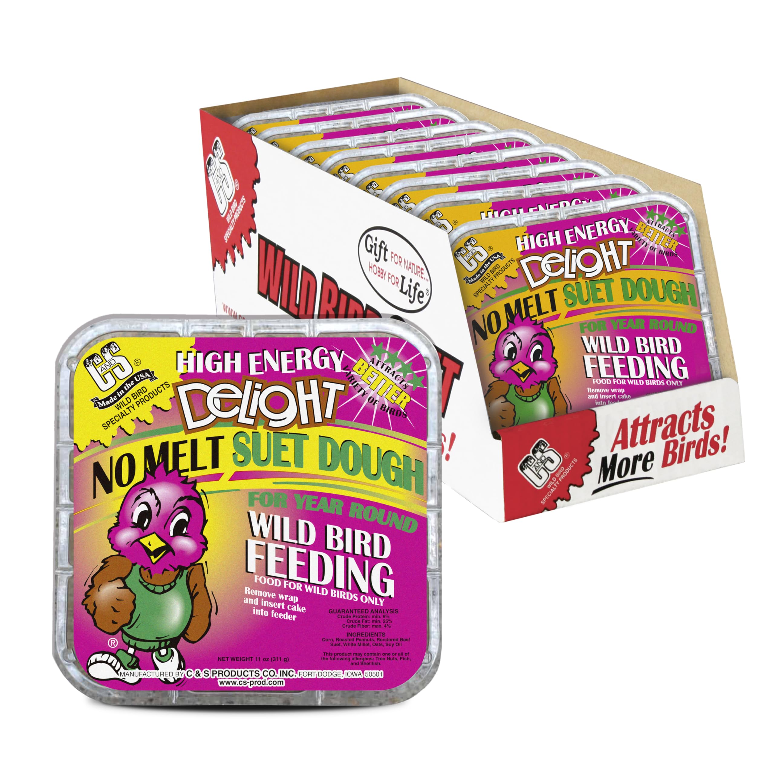 C&S High Energy Delight No Melt Suet Dough pack of 8 cakes