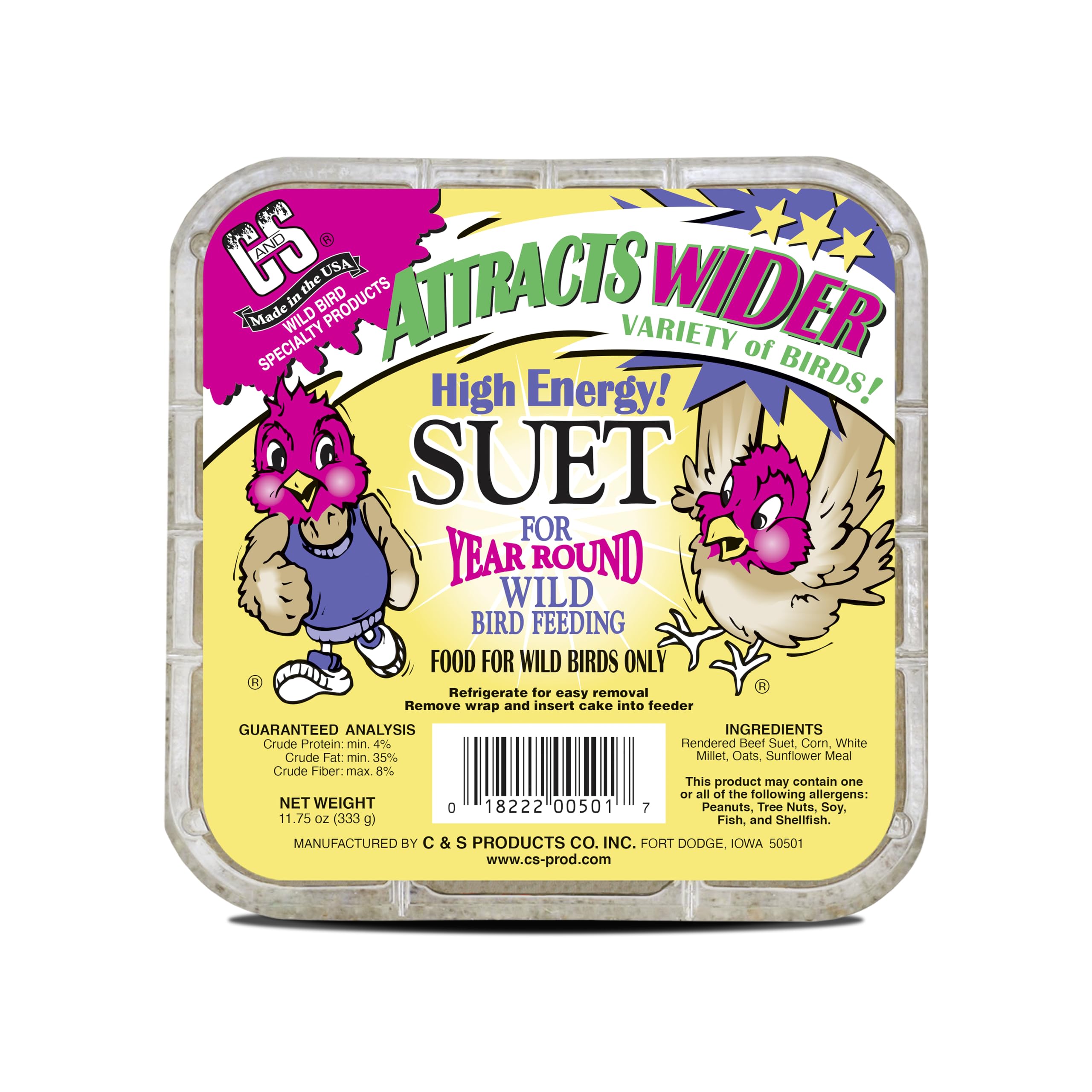 C&S High Energy Suet individual cake close-up