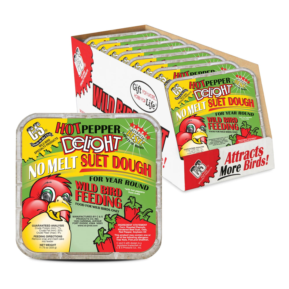 C&S Hot Pepper Delight No Melt Suet Dough pack of 8, front view